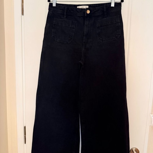 Mango black wide leg jeans like new