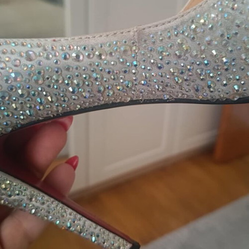 Christian Louboutin pumps new with Swarovski crystals silver size 40