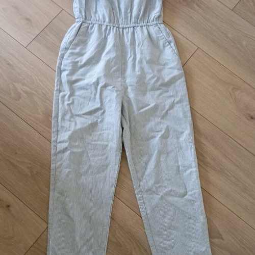 H&M One-Piece Jumpsuit XS 34 like new, white and blue