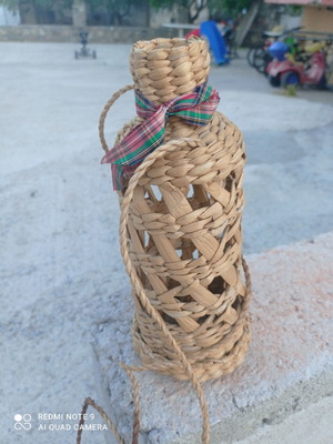 Θήκη για μπουκάλι μεταχειρισμένη, μπαμπού, σε πολύ καλή κατάσταση