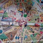 Old school map used, authentic vintage
