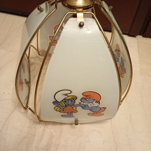 Children's ceiling light vintage used with smurfs design