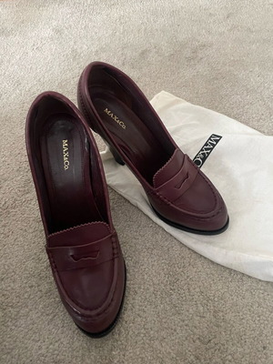 Max & Co Women's Loafers Bordeaux Like New With Heel