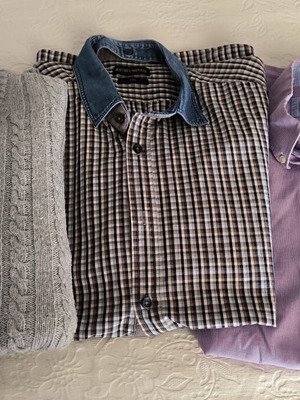 Jacket and shirts pack used, size medium, gray and blue
