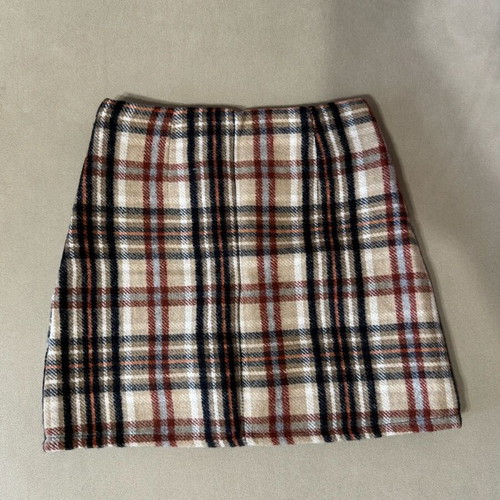 Brown checked skirt size S like new