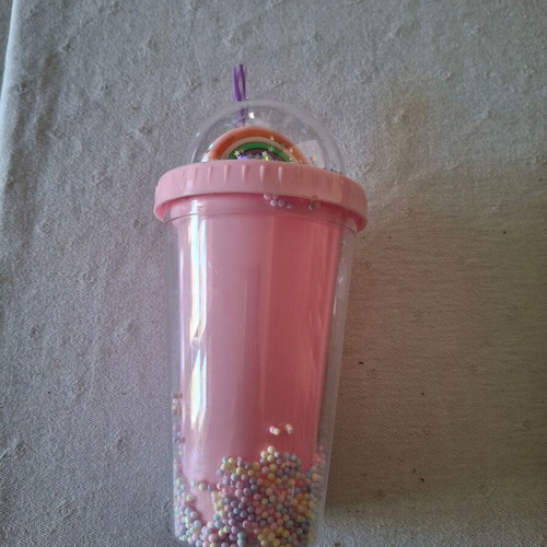 Τρισδιάστατο ποτήρι με καλαμάκι, 450ml