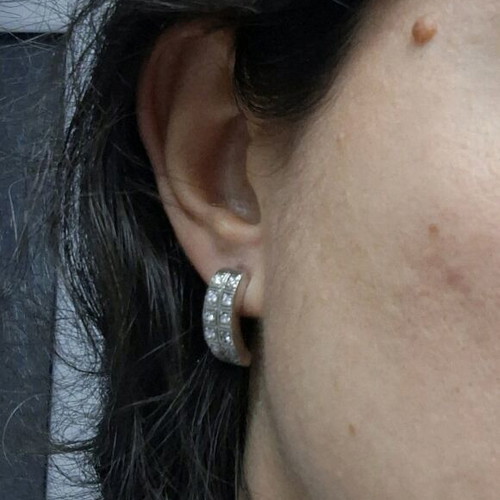 Silver 925 earrings with white zircon like new