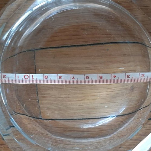 Set of 2 glass ashtrays used, large and heavy