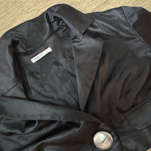 Black satin cropped jacket like new, Italian fashion, size M