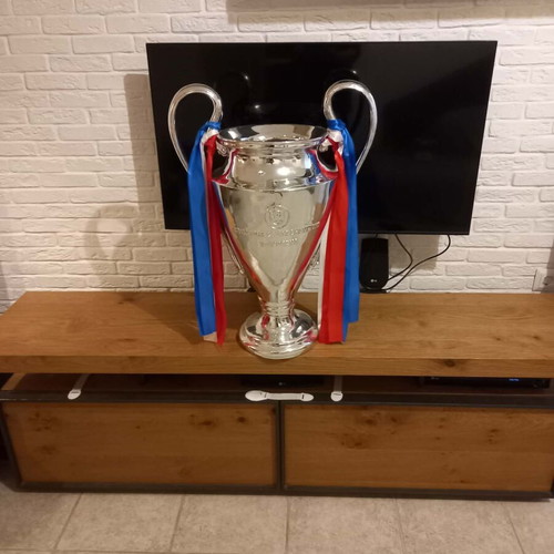 Champions League trophy like new, accurate replica with engraved winning teams