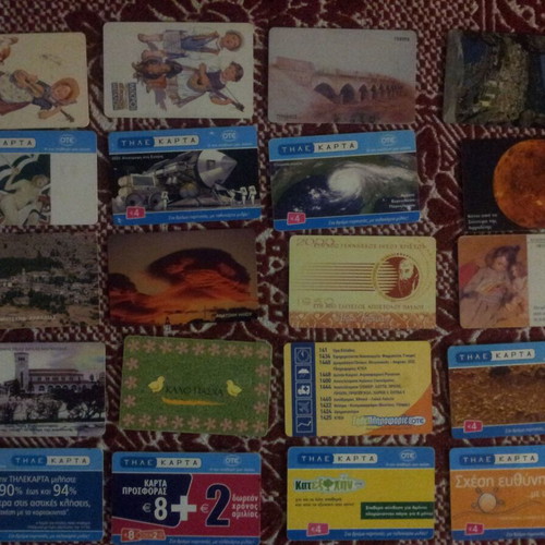 Phone cards used, pack of 20 pieces