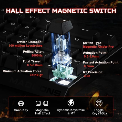 Professional Gaming Mechanical Keyboard MAD 60 HE RGB New