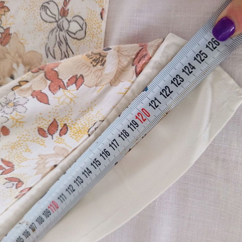 Set of 3 cotton single bed sheets used with beige-brown floral pattern