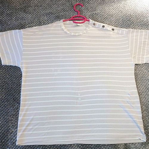 Women’s Classic T-shirt striped white-gray XXL like new