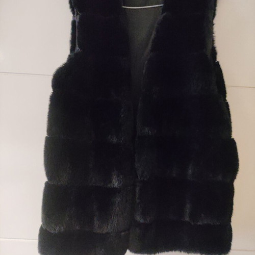 Sleeveless Fur Vest Shein lined, new, black, size L