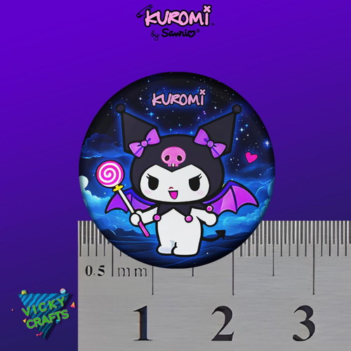 Kuromi pins new, set of 6, 2.5 cm diameter