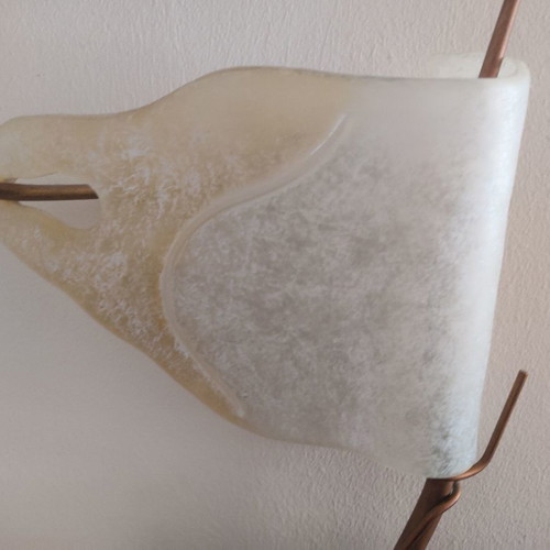 Scavvo glass wall lights set of 2 used, handmade