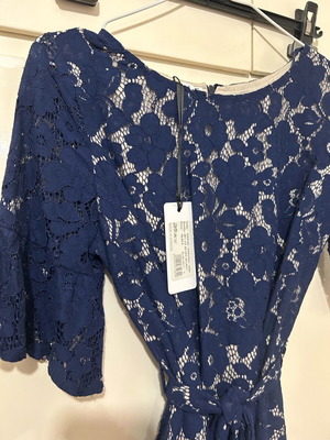 Summer dress with lace new, White 22, blue, size S