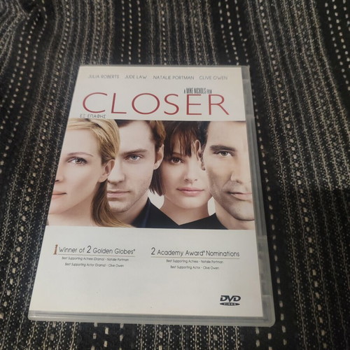 Closer DVD movie with Julia Roberts, Jude Law, Natalie Portman, Clive Owen