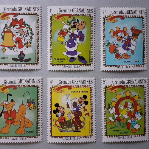 Walt Disney Jingle Belles 1983 Stamp Set 6 Mint Never Hinged