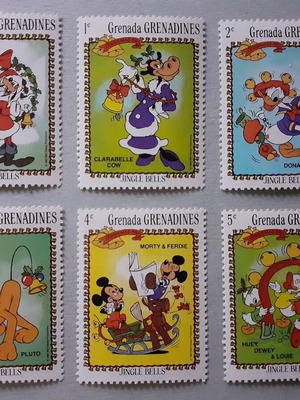 Walt Disney Jingle Belles 1983 Stamp Set 6 Mint Never Hinged