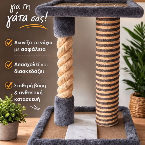 Cat scratching post with double pole and platform new