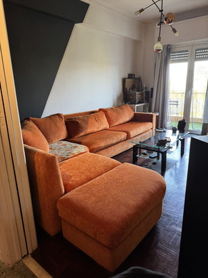 Modular sofa with reversible cushions