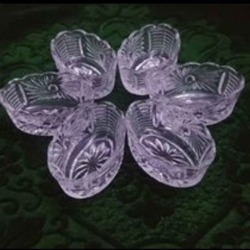 Set of 6 small crystal containers West Germany new