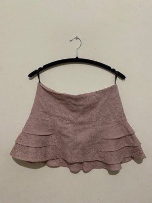 Bellino mini skirt used y2k style, wool, white and pink, size S-M