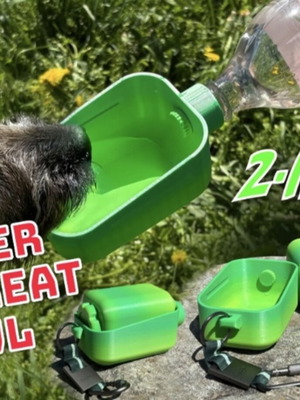 2 σε 1 Travel Bottle για σκύλους και γάτες, καινούργιο, μπολ νερού και τροφής