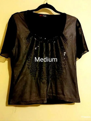 Μπλούζα Kiki fashion μαύρη αμπιγιέ μεταχειρισμένη με μαύρες πούλιες