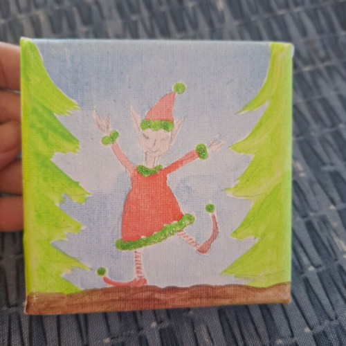 Christmas small decorative frame with elf theme like new