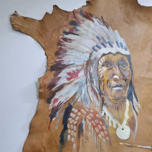 Decorative Handmade Leather Wall Art Like New