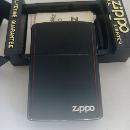 Zippo Classic Black Matte Lighter 218ZB like new with box and documents