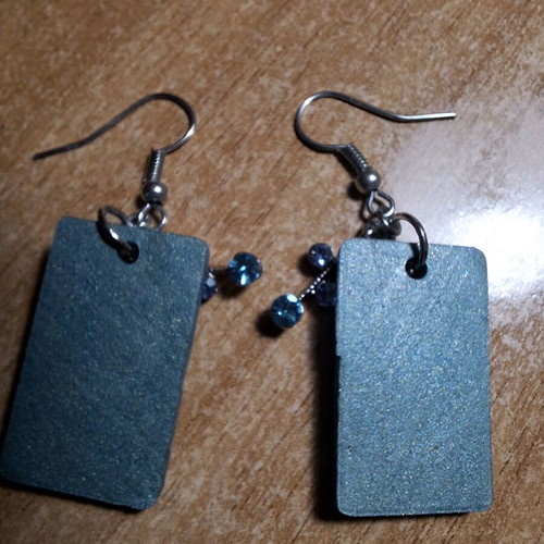 Clay and liquid glass earrings new, blue and turquoise