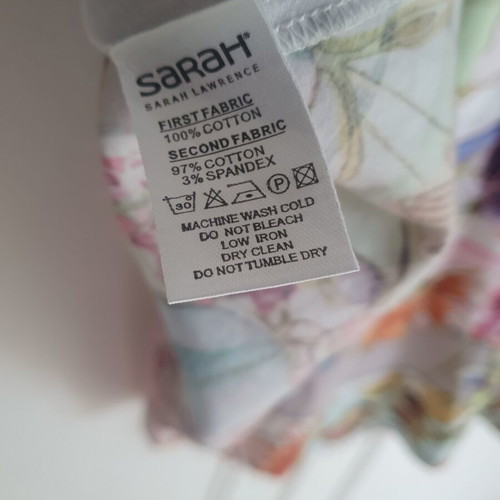 Sarah Lawrence floral blouse refurbished, size S, multicolor
