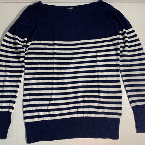 Women's striped long-sleeve blouse used, blue, size S