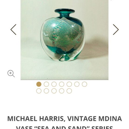 Mdina Glass Malta Sea and Sand Vase by Michael Harris like new