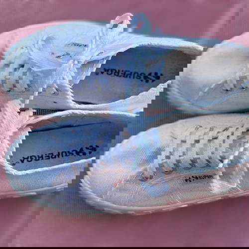 Λευκά platform παπούτσια Superga, μέγεθος 36, ελαφρώς μεταχειρισμένα