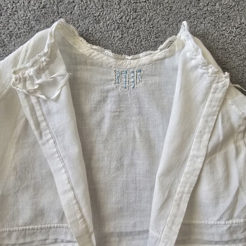 Vintage baby blouse tied used, embroidered cotton
