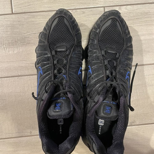 Nike Shox TL casual shoes size 46, black and blue