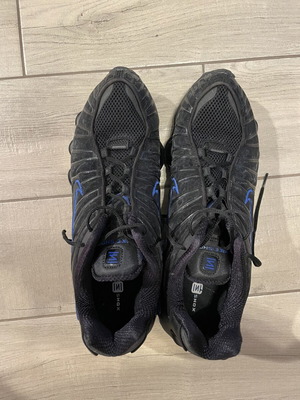 Nike Shox TL casual shoes size 46, black and blue