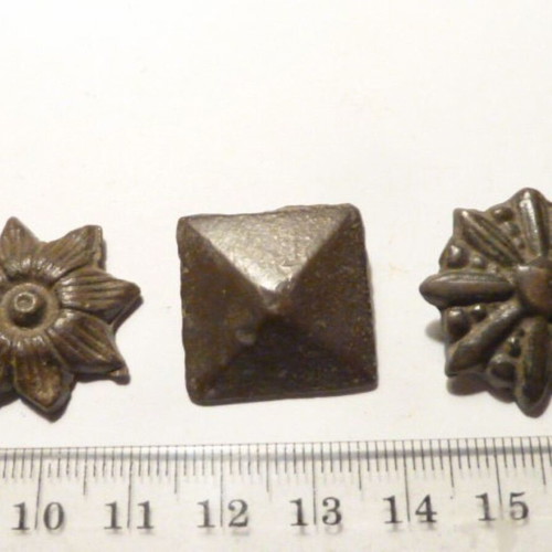 Lot of 3 antique bronze applications used from horse tack
