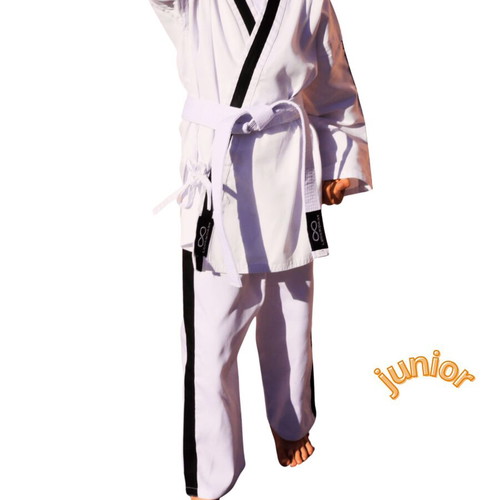Legendary Karate Set with White Jacket and Black Stripe