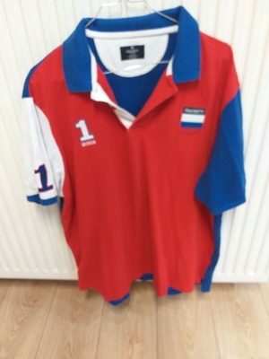Hackett blouse like new, blue and red, XXL