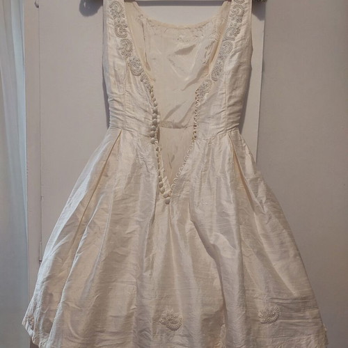 Vintage cocktail dress used with embroidered beads, A-line