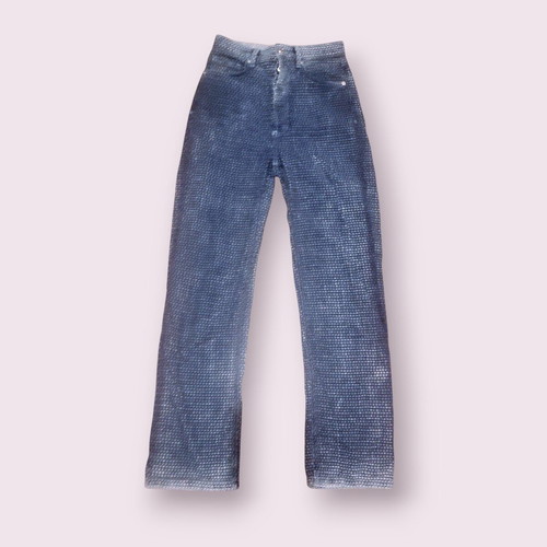 Topshop Kort Basket Weave Straight Leg Jeans like new, blue