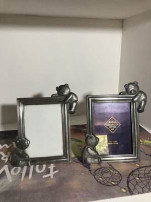 Royal Selangor καδράκια φωτογραφιών από κασσίτερο με αρκουδάκια μεταχειρισμένα, σετ δύο