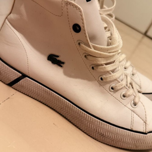 Lacoste white ankle boots like new, size 38