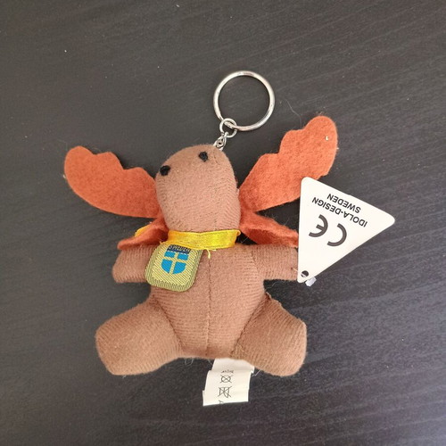 Reindeer keychain from Sweden like new, multicolor
